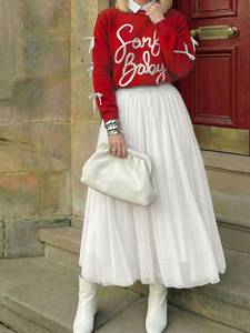 In Stock Santa Baby Red Sweater for Christmas Celebration and Family Dinner Reliable Soft Texture Knitted Pullover <strong>Jumper</strong> - Product Image 3