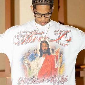 Camiseta de hombre OEM personalizada, de corte holgado y extragrande, con efecto desgastado, lavado ácido, estilo vintage, informal, de manga corta - Product Image 5