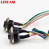 Interrupteur à bouton-poussoir en métal éclairé par LED RVB momentané étanche de 16 mm, 3-6 V, anneau lumineux, corps court, interrupteur en métal avec câble personnalisé