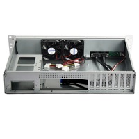 Casing Server PC Mini 2U Industri 19 Inci dengan Panel Depan Aluminium, Rak OEM Pabrik, Kedalaman 250mm
