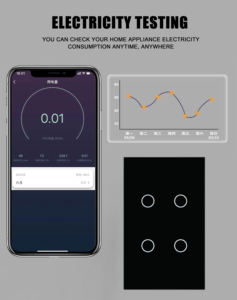 Interruptor de Pared Inteligente WiFi TUYA Graffiti de 110-240V 10A 2000W con Panel Táctil de Vidrio, Compatible con Control por Voz de <span class=keywords><strong>Alexa</strong></span> y Google Home - Product Image 5