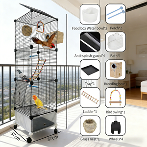 Fabrika Toptan Fiyatı Büyük Papağan Kafesi Afrika Gri Papağanı İçin Paslanmaz Çelik Paslanmaz İç Mekan Kullanımı Afrika Gri Papağanı Kafesleri Kuş Kafesi - Product Image 2