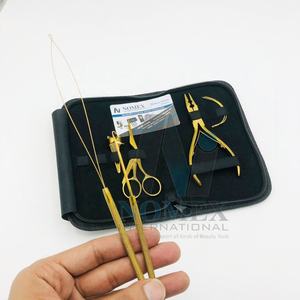Gold Plated <b>Hair</b> Extension <b>Tools</b> Kit for <b>Hair</b> <b>Styling</b> Sustainable <b>Hair</b> <b>Styling</b> <b>Tools</b> Surgical Grade Stainless Steel Custom Logo - Product Image 4