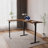 Bureau de direction moderne de haute qualité, en forme de L, électrique, réglable en hauteur, à double moteur, pour position assise ou debout
