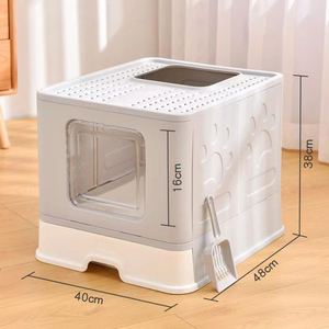 Tùy Chỉnh Màu Sắc Lớn Có Thể Gập Lại Mèo Hộp Dễ Dàng Làm Sạch Phía Trước Nhập Top Thoát Với Scoop Cho Vật Nuôi Nhà Vệ Sinh - Product Image 1