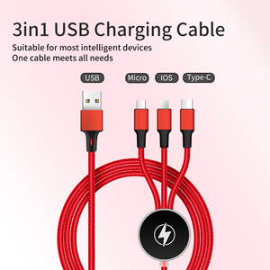 Câble USB 3 en 1 avec logo lumineux LED, câble micro USB pour téléphone portable, fabrication en usine à bas prix, 2025. - Product Image 6