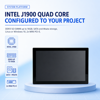 PC Panel Industri 23,6 Inci Intel J1900 Quad Core 1920x1080 16:9 Depan IP65 Tanpa Kipas PCAP Touch 2xCOM LAN