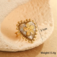 Bague en acier inoxydable de fleur de résine de coeur de filigrane français pour des femmes ISO RoHS conforme