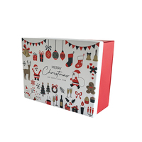 Boîte d'emballage en papier de Noël de luxe personnalisée, boîte rigide en carton pour emballages de Noël, boîte cadeau pour chapeau et chaussettes