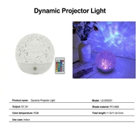 Lampe de chevet à effet d'ondulation d'eau personnalisée OEM, alimentation USB, couleurs RVB, télécommande pour chambre/salon