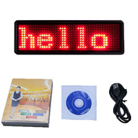 Recarga programable pequeña pantalla LED electrónico, nombre personalizado placa