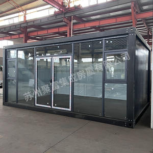 Muro cortina de vidrio para patio de villa, sala de reuniones móvil personalizable, aislamiento solar, sala de sol, aluminio de puente rotto - Product Image 2