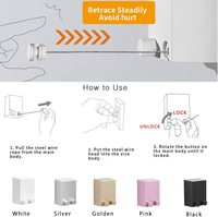 Séchoir mural pliable en aluminium pour vêtements Ligne à linge rétractable avec cordon tressé réglable et à un niveau
