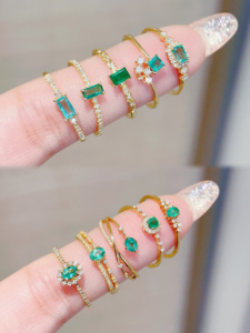 แหวนเพชรพลอยมรกตทองคำ 18K ยี่ห้อซินฟลาย สไตล์คลาสสิก เหมาะสำหรับงานแต่งงานและงานปาร์ตี้ - Product Image 4