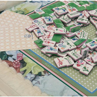 Miss Classic Miss Mahjong – Jeu de tuiles de Mahjong vert émeraude américain, personnalisé, 3 couches, violet élégant pour le divertissement