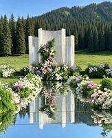 TUOYI Tapis de Couloir Portable Élégant Réfléchissant en PET Effet Miroir Or Argent pour Mariage et Événements Détachable