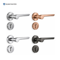 Serrure de porte de chambre moderne, magnétique et silencieuse, finition nickel brossé, pour portes intérieures à battants.