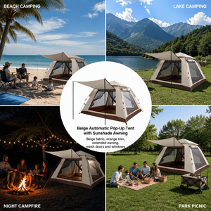 Nieuwe Pop-up Kampeertent Eén Slaapkamer 2 Personen Buiten Familie Vier Seizoenen UV-Bescherming Waterdicht Draagbaar <span class=keywords><strong>Complete</strong></span> <span class=keywords><strong>Set</strong></span> - Product Image 5