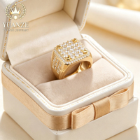 Bague de luxe pour homme en argent 925 plaqué or 18 carats, entièrement pavée de moissanite, personnalisable en gros (OEM/ODM)
