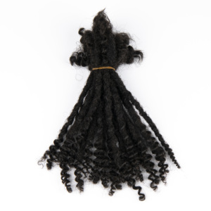 Extensiones de Cabello Humano Remy Brasileño 100% al por Mayor, Estilo Goddess Locs con Puntas Rizadas, Extra Suaves, <span class=keywords><strong>Afro</strong></span> Kinky 4C, Estilo Bohemio, Hechas a Mano - Product Image 1