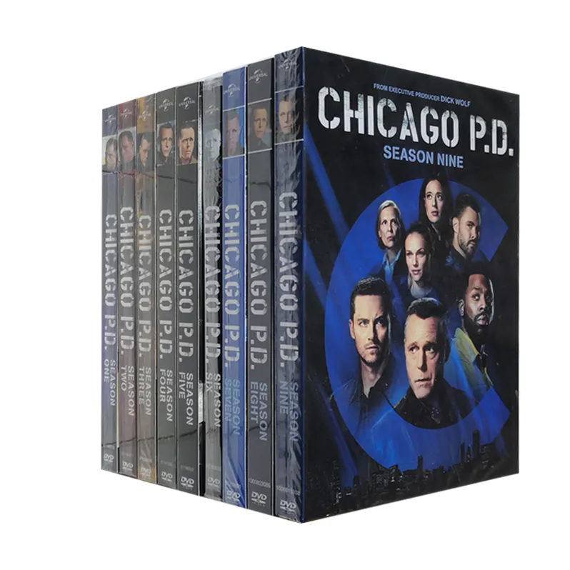 Chicago P.D. Staffel 1-9 Boxset DVD 49 Discs Fabrik Großhandel DVD Filme TV-Serie Cartoon Region 1/Region 2 DVD Kostenloser Versand