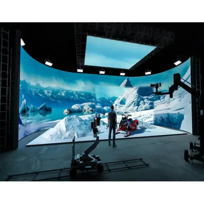 Tela LED VR XR para uso interno em sala de exposições, 3D LED de parede P2.6mm, publicidade de mídia para uso em estúdios
