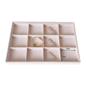 Beige Velvet Jewelry <b>Display</b> Tray Jewelry Tray Jewelry Store <b>Display</b> <b>Case</b> Watch Necklace Ring Earring Bracelet Tray - Product Image 2