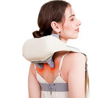 3-Gang Bürstenmotor Elektrischer Shiatsu-Massageschal mit Klopf- und Knetfunktion, Beheizter Nacken-Schulter-Rücken-Massagegürtel