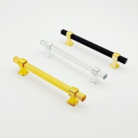 Poignées de tiroir modernes en acier inoxydable de luxe léger, boutons bicolores, petits accessoires de quincaillerie pour armoire de salle de bain, installation facile