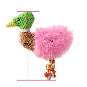 Toptan en popüler Pet peluş dolması hayvan widtoys şekilli oyuncaklar Squeaky Cotton paspas peluş pamuk halat köpek oyuncaklar ile - Product Image 3