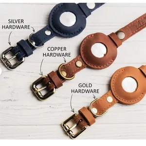 Custom Crazy Horse Genuine Leather Airtag Watch Wrist Leather Strap