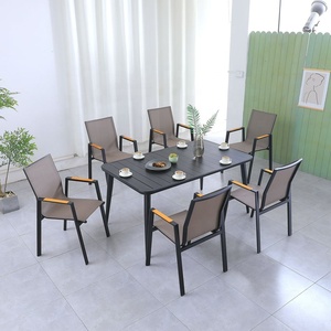Ensembles de table à <span class=keywords><strong>manger</strong></span> moderne nouveauté 4-6 personnes ensembles de table à <span class=keywords><strong>manger</strong></span> en bois de teck ensembles de meubles de jardin en plein air - Product Image 2