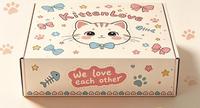 Boîte d'expédition en carton ondulé pour aliments pour animaux, jouets, accessoires, emballage, boîte cadeau pliable durable en papier pour chien, chat, logo personnalisé