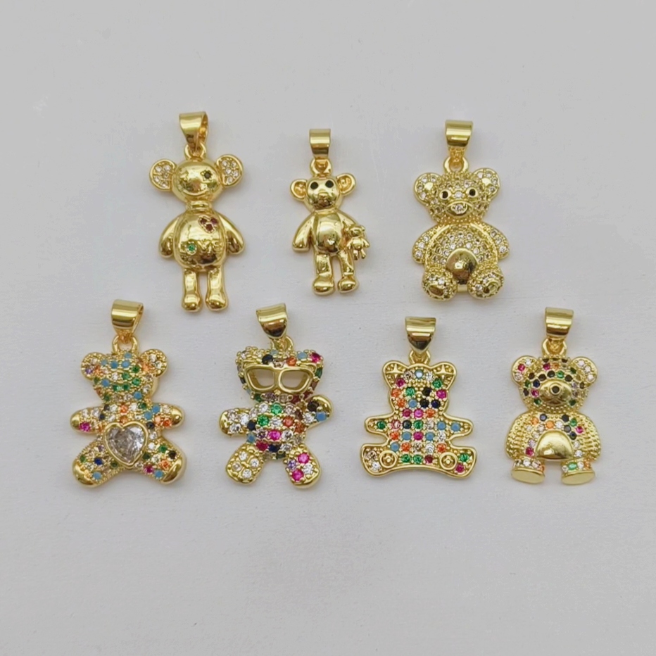 JML, оптовая продажа, ламинированное золото 14k позолоченный милый мультфильм HelloKitty мышь плюшевый мишка, женские подвески, ювелирные изделия oro raminado