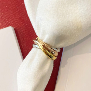Anillo de titanio de diseño de marca Fashion Cart, anillo tricolor de acero, anillo de oro de tres <span class=keywords><strong>anillos</strong></span> con diamantes de moda para mujeres y hombres. - Product Image 4