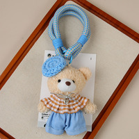 2026 Original Fait main Ours en peluche mignon avec béret, porte-clés et breloque de sac, pendentif animal moelleux, cadeau en gros pour filles