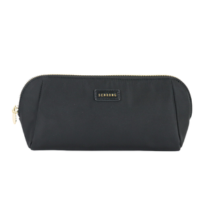 Bolsa Organizadora de Maquillaje de Nailon Negra con Logotipo Personalizado para Mujer, Bolsa de Cosméticos Personalizada con Compartimento Principal con Cierre - Product Image 1