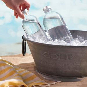 Clear Glass Bottles 1 Liter <b>Screw</b> Cap Hermetic Seal Elegant Design Drinkware <b>Set</b> of 6 - Product Image 6