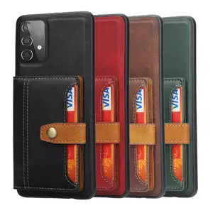Mag Snap Folio Card Holder Pocket Back Cover Stand Leather Wallet Phone Case For Samsung Galaxy A53 5G