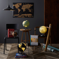 Mapa Rascable de Lujo para Marcar los Países Visitados, Póster Decorativo para Sala de Estar, Mural de Papel Recubierto de Cartón, Tamaño Personalizado