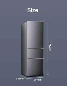 Refrigerador de Belleza con Congelador Inferior de 223L, Vidrio con Descongelación Automática y Enfriamiento por Aire, Apto para Uso Doméstico y Comercial, de Tres Puertas - Product Image 4