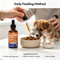 Complément Liquide de Collagène pour Chiens : Soutient la Peau, le Pelage, la Santé Digestive et Articulaire – Gouttes de Collagène, MSM, Biotine et Gingembre – OEM