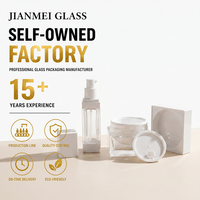Pot carré en verre pour crème contour des yeux, fabrication directe usine OEM, avec récipient intérieur réutilisable de 30g et 50g pour emballage cosmétique