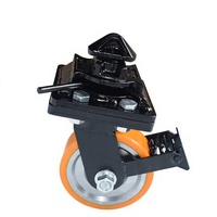 Roue de chariot pour conteneur à usage intensif |   Freinage à blocage total |   Anti-torsion |   Semelle en polyuréthane avec noyau en acier |   Roulement industriel |   Forgé