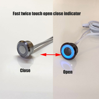 Sakelar Sensor sentuh kabinet pengontrol redup LED 12V/24V dengan tombol cincin biru saklar induktif untuk lampu LED lemari pakaian