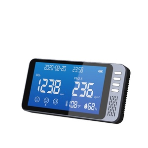 Moniteur de qualité de l'air mural CO2 et PM2.5, batterie au lithium rechargeable, CO2 (400-5000 ppm), matériau ABS - Product Image 3