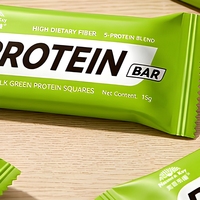 Matcha Protein Bar Mini Square Rendah Karbohidrat Camilan Energi Teh Hijau Nutrisi Kebugaran