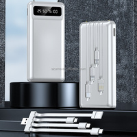 Batterie Li-Polymère à Quatre Câbles, Affichage Numérique LED, 10000mAh, Power Bank Type-C, Prêt à la Vente