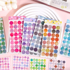 6 ชิ้น/แพ็ค สติกเกอร์สีโมรันดี, ป้ายจุด, สติกเกอร์, สติกเกอร์ปิดผนึก, สติกเกอร์ติดผนังแบบวงกลมสำหรับตกแต่ง - Product Image 3