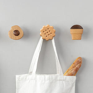 Porte-manteau en bois massif Crochet adhésif créatif Design moderne Crochet de porte d'entrée mural Chapeaux Boîte à vêtements emballée gratuitement - Product Image 4